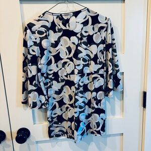 George Blouse in Black, Pale Blue,  and Tan